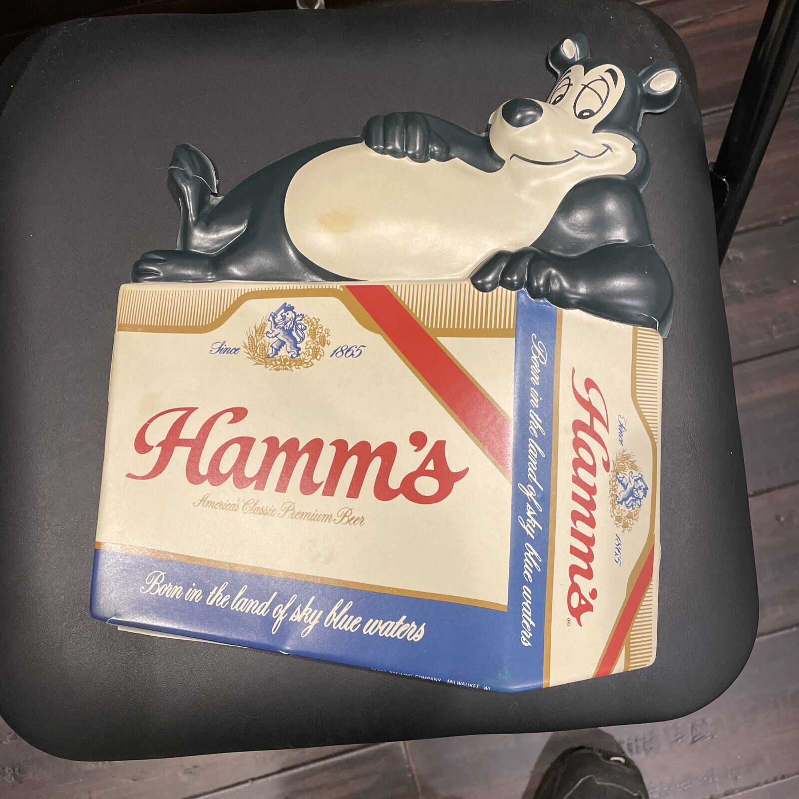 Vintage Hamm’s Beer Advertising Sign 3D Vaccuform Bear Bar Mancave 11”x12” Appro Royale, hoge kwaliteit