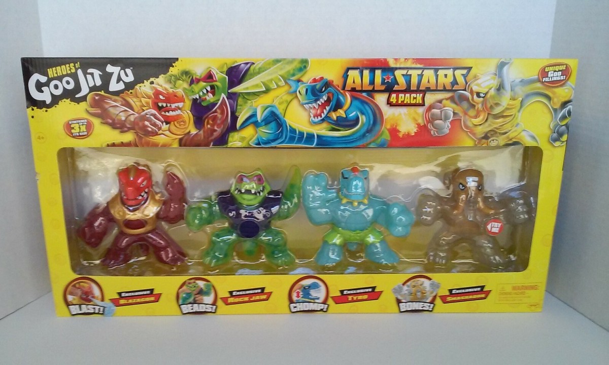 HEROES OF GOO JIT ZU ALL STARS ROCK JAW,SMASHADON 4 PACK Figures