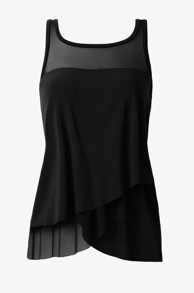 Miraclesuit Sz 12DD Illusionist Mirage Tankini Top Swimsuit Black Underwire Slim - Image 3 of 4