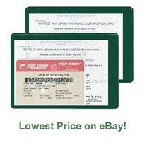 2 two Auto car Insurance Registration ID Card Holders Holder Green z