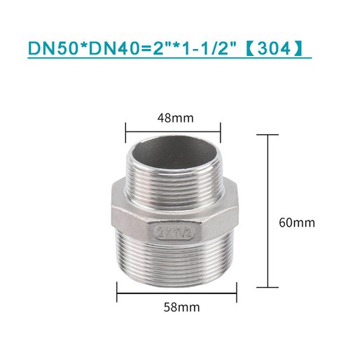 BSP Adaptor Male to Male Hex Nipple Coupling Connector 1/8" ~ 2" Stainless/Brass - Picture 42 of 92