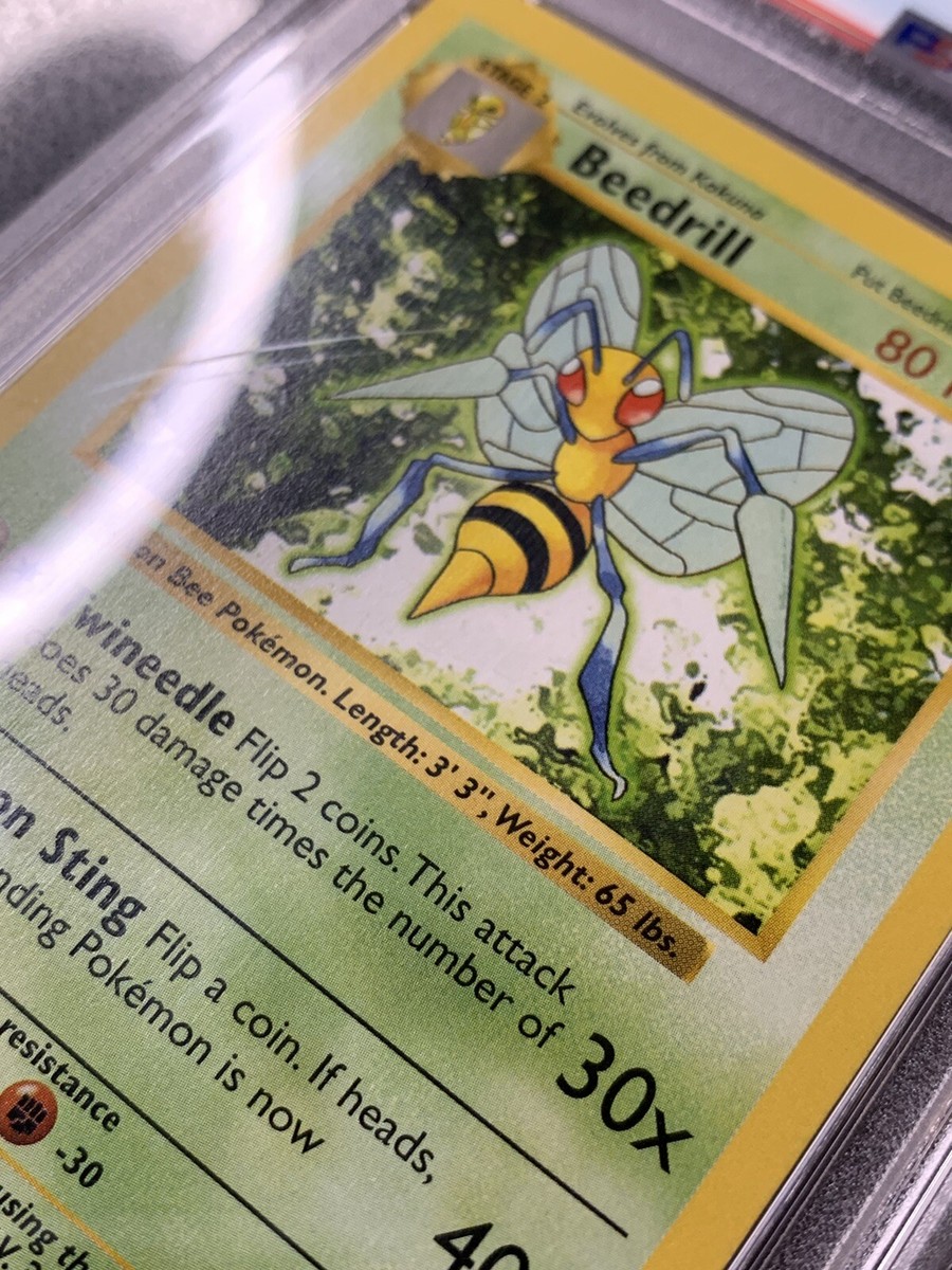 Pokémon Card Shadowless Beedrill Rare PSA 9 Mint Base Set 17/102