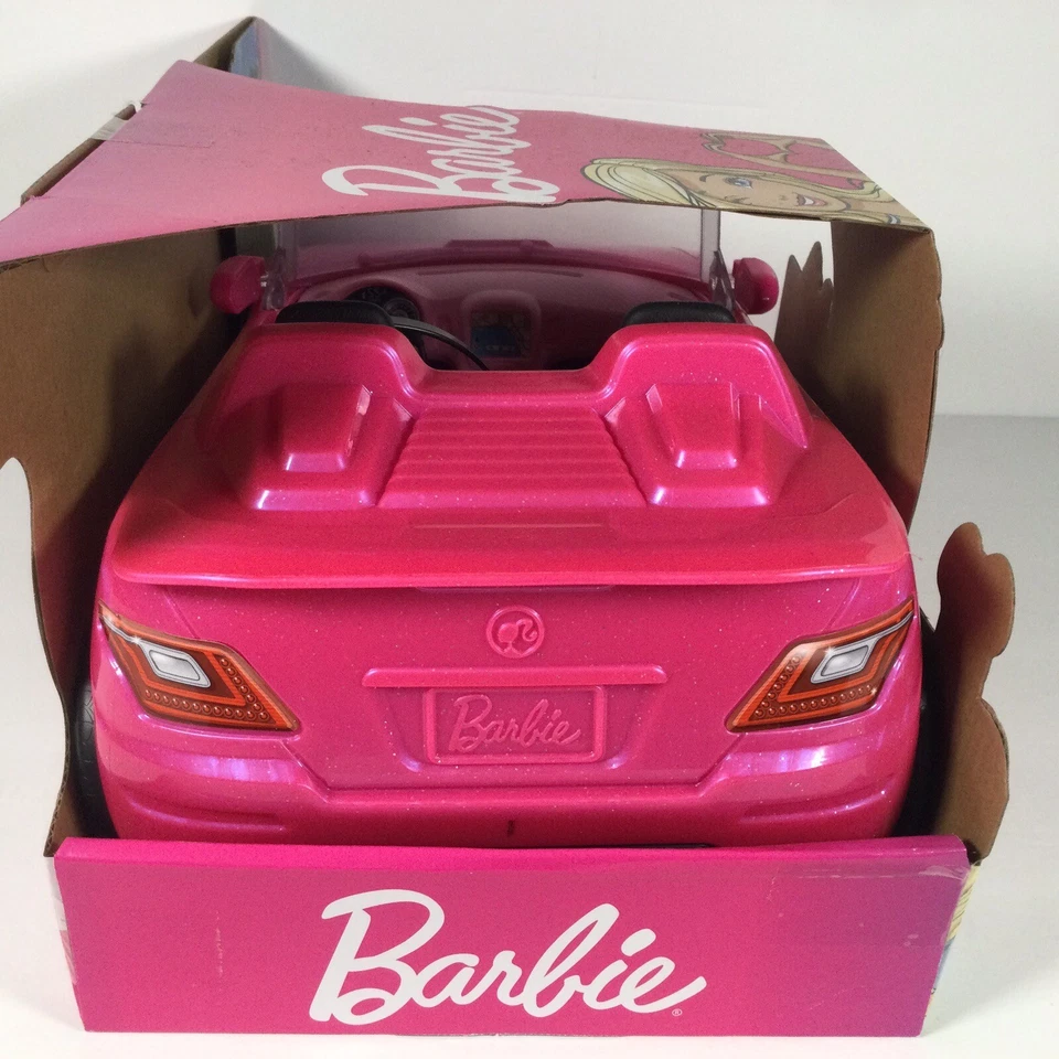 Coche de juguete convertible Barbie rosa glamour 2 asientos 13 pulgadas x 6 pulgadas x 7 pulgadas Foto 4 de 4