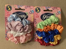 GOODY Kids Satin Skinny Scrunchies 5 Count New 2000 2 Sets Different Colors G4
