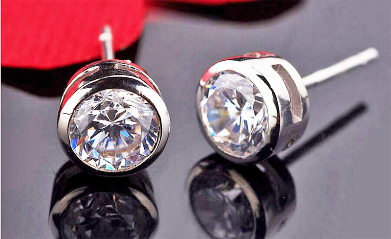 Pendientes Cervantes Plata 925 Punto de Luz 4mm Zirconia Brillantes Hombre Mujer