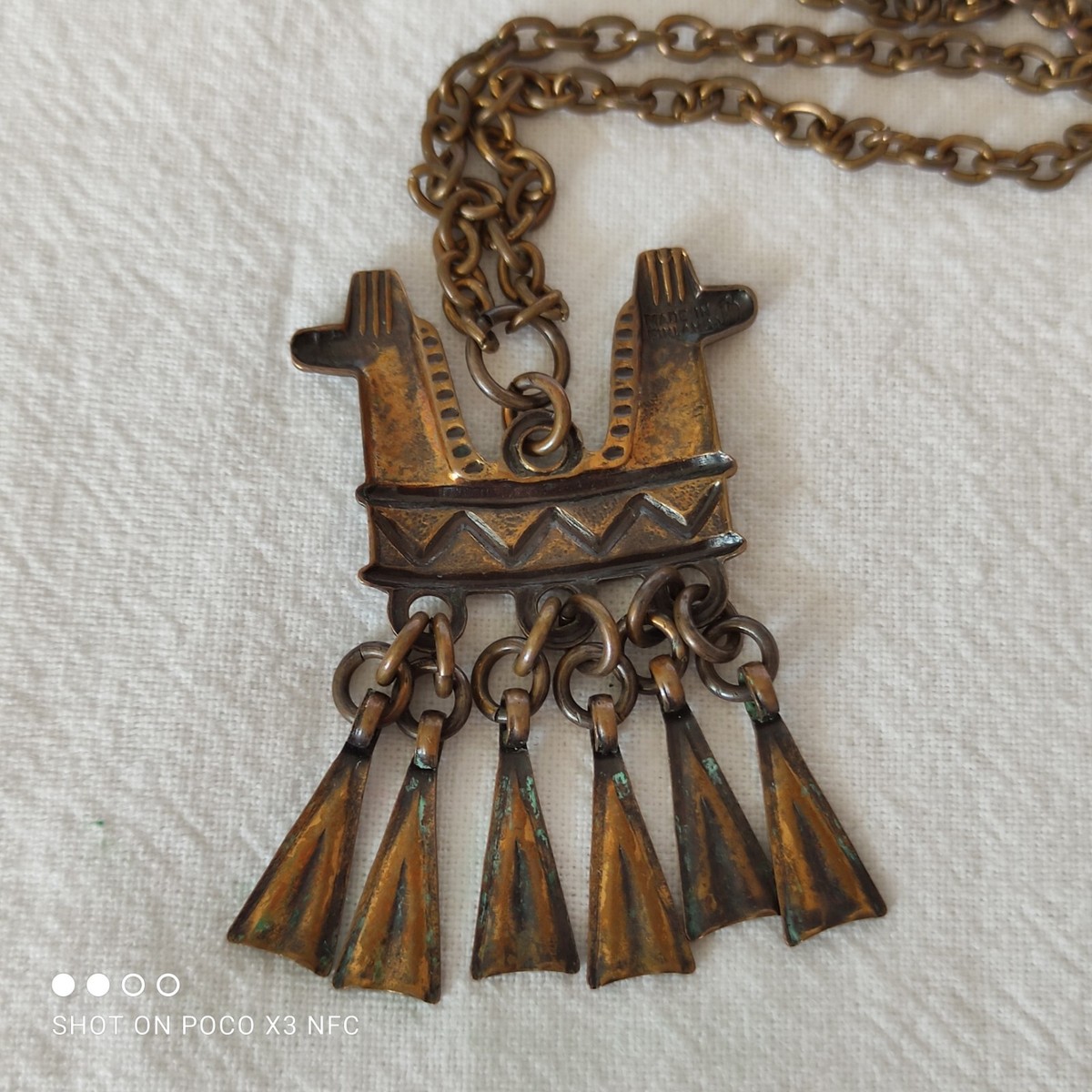 Finnish Kalevala Koru Two Headed Horse Middle Ages style Bronze necklace