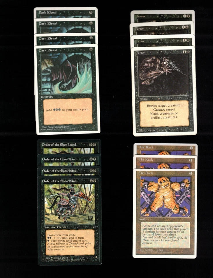OLD SCHOOL FORMAT MONO BLACK DECK-60 card deck-Magic the Gathering-MTG-RTP - Image 2 of 4