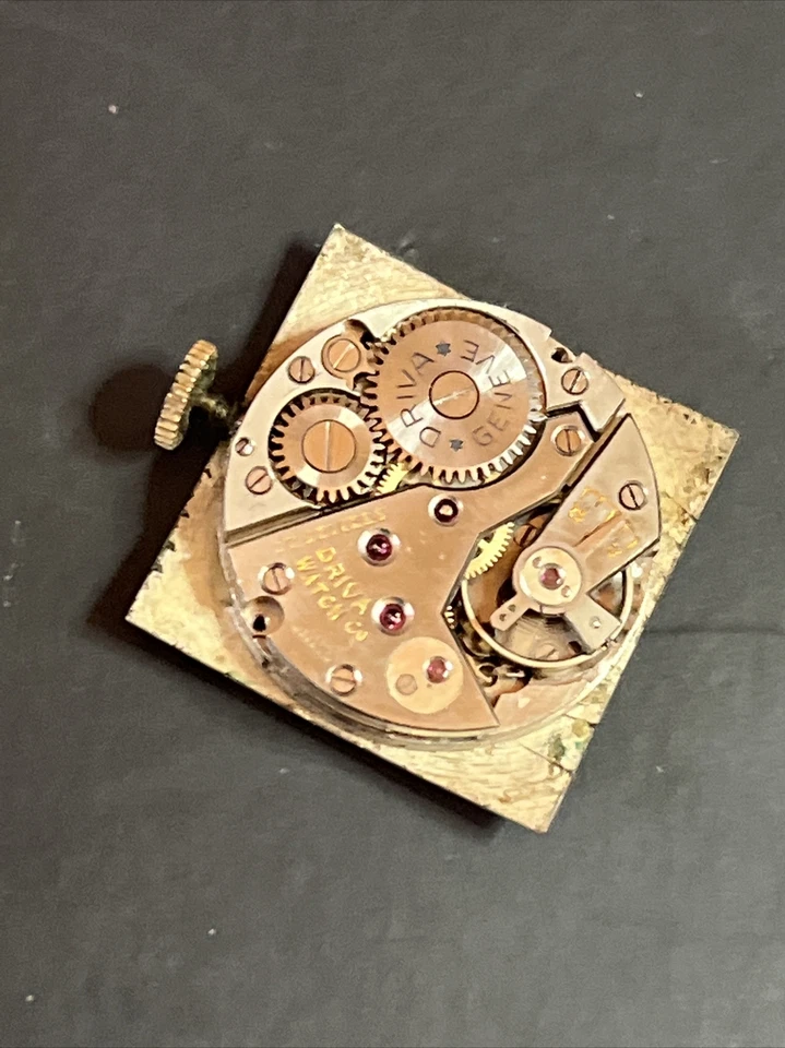 Reloj tanque suizo Driva Geneve 17J vintage para hombre tono dorado funcionando Foto 4 de 4