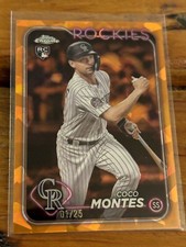 2024 Topps Chrome Sapphire Orange Refractors #92 Coco Montes 01/25 Rockies