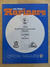 1976 WHA PLAYOFFS SAN DIEGO MARINERS vs HOUSTON AEROS Program GORDIE HOWE