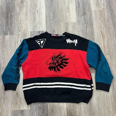 Rare Vintage 1980s Kansai Yamamoto Mens Large Dragon Japanese Sweater Sweatshirt