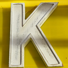 White Wooden Letter K Nursery Wall Decor Hanging Initial, Numbers  Letters
