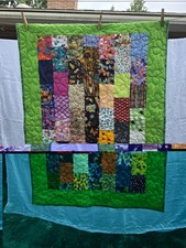 35 X 47 LAP QUILT, HAND CRAFTED, FRESHLY WASHED. 0700307