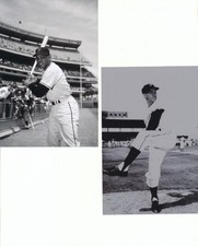 willie mays,ruben gomez,bill rigney 4 4x6 photo 1st game in sf seal stadium