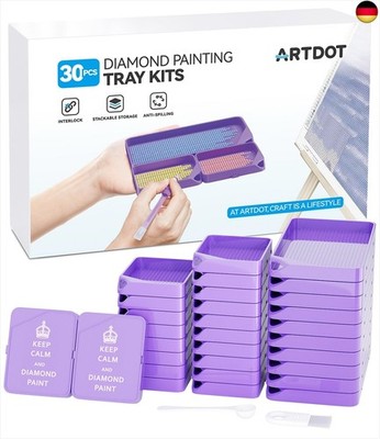 ARTDOT 30 PCS Stackable Diamond Painting Schiffchen, Interlocking Tablett als