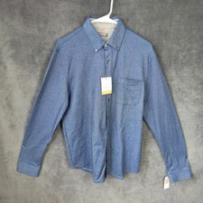 New Van Heusen Traveler Shirt Men S Blue Stretch Wicking UV Protection Button Up