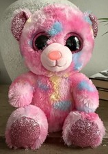 Ty Beanie Boos Franky Pink Bear Glitter Eyes Beanbag Plush Stuffed Animal 9" WoW