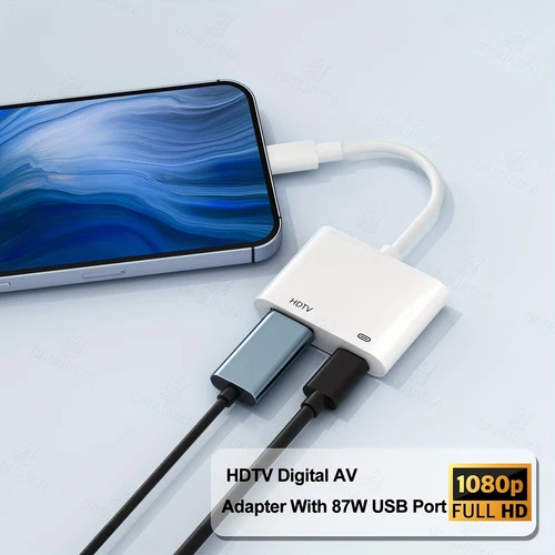 For Phone to HDTV Digital AV Adapter 1080P HDTV Sync Screen Digital Audio AV Con