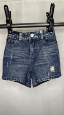 Polo Ralph Lauren 18M Distressed Denim Shorts Blue Adjustable Waist Pockets