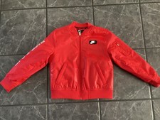 BOYS NIKE FULL ZIP UNIVERSITY RED JACKET SYNTHETIC FILL SIZE 7