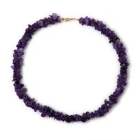 Halskette Aus Vergoldetem Silber Mit Sambischem Amethyst