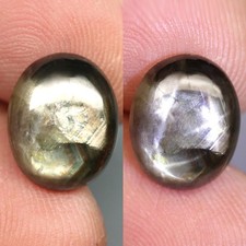 9.90Ct. Unheated Star Sapphire 12 Rays Gold-Green Oval Cabochon Thailand Amazing