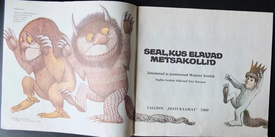 Maurice Sendak Where the Wild Things Are Soviet Estonia Kids Book 1st Edition - Image 3 of 4