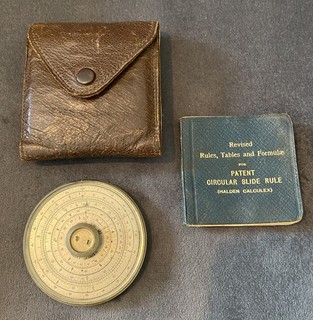 Vintage Halden Calculex Circular Slide Rule With Case & Booklet Used VAT