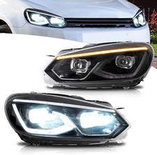 FARI FULL LED PER GOLF 6 MK6 DAL 2008 AL 2014 LUCI ANTERIORI DRL DINAMICO STILE 