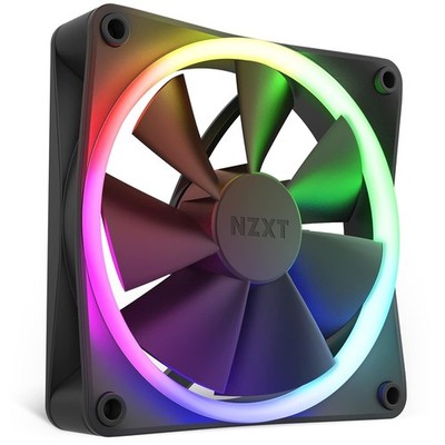 NZXT F120 120mm RGB PWM PC Fan High Airflow Fluid Dynamic Bearing Black