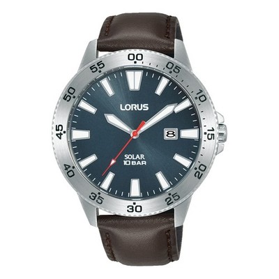 Lorus Gents Sports Solar Slate Blue Dial Stainless Steel Watch RX349AX9
