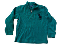 Polo Ralph Lauren Kids Quarter Zip Sweater Hunter Green Youth Size 6