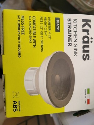 New In Open Box Kraus Kitchen Sink Strainer in Black PST1-BL-C