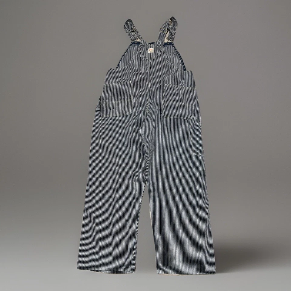 Vintage Pointer Mens Hickory Stripe Railroad USA Bib Overalls Workwear 42x30 - Image 3 of 4