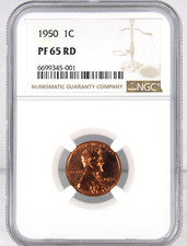 1950 Proof Lincoln Head Cent - Ngc Graded Pf65 Red 