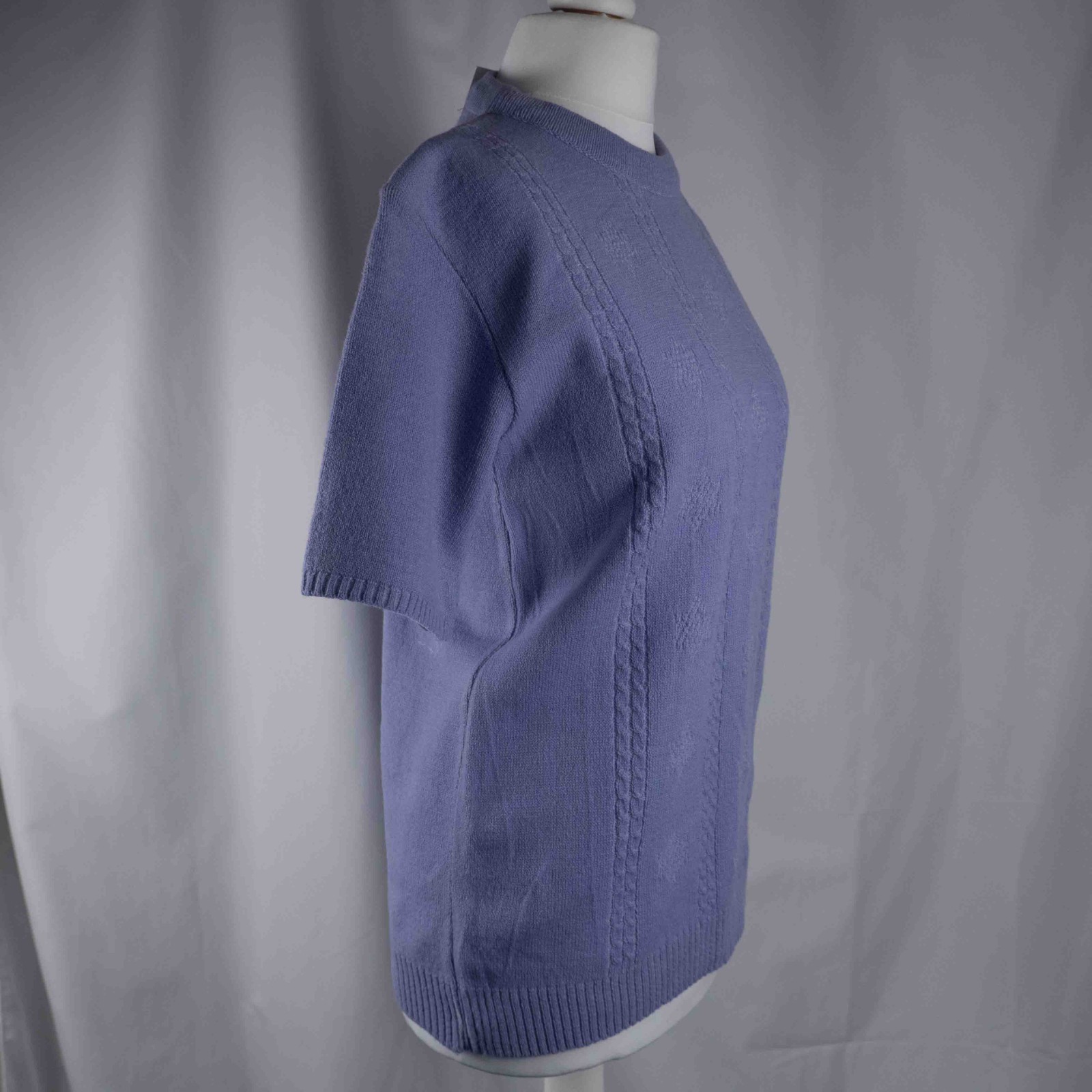 Pure & Natural Lilac Short Sleeve Line Pattern S/M Jumper New With Tag RRP £17 image 4