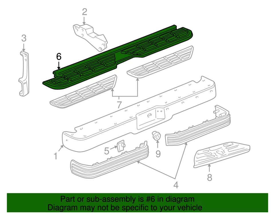 Almohadilla de paso para parachoques trasero GM 15607160 genuina Foto 4 de 4