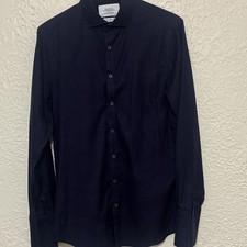 Charles Tyrwhitt Navy Cotton Non-Iron Extra Slim French CuffsShirt 15.5/35