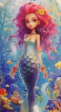 Mermaid Towel Beach Bath Towel 30" x 60" Velour 100 Cotton