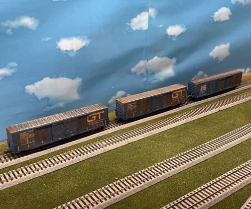 ATLAS HO Lot Of 3 Grand Trunk ACF 60' Auto Parts Box Cars GTW CNA Weathered