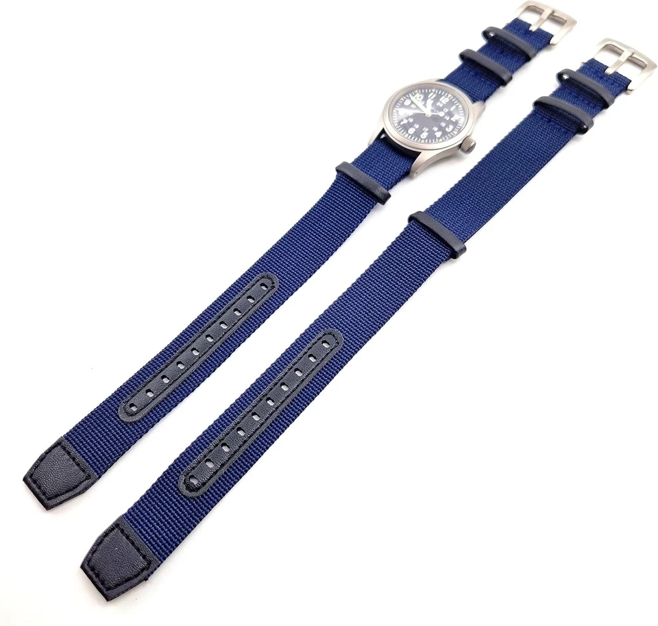 Bracelet Montre Nylon G10 Kaki Hamilton Militaire 20mm Vintage - Photo 2/4