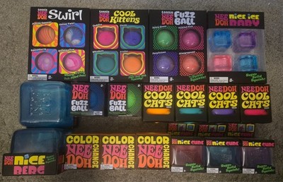 NeeDoh Nice Cube / Fuzz Ball / Color Change Squish Toy (You Pick