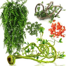 Grddaef Reptile Vines Plants for Terrarium, Flexible Vines Jungle Climbing Br...
