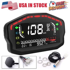 LCD Digital Motorcycle Odometer Speedometer Tachometer KM/H MPH Gauge Universal