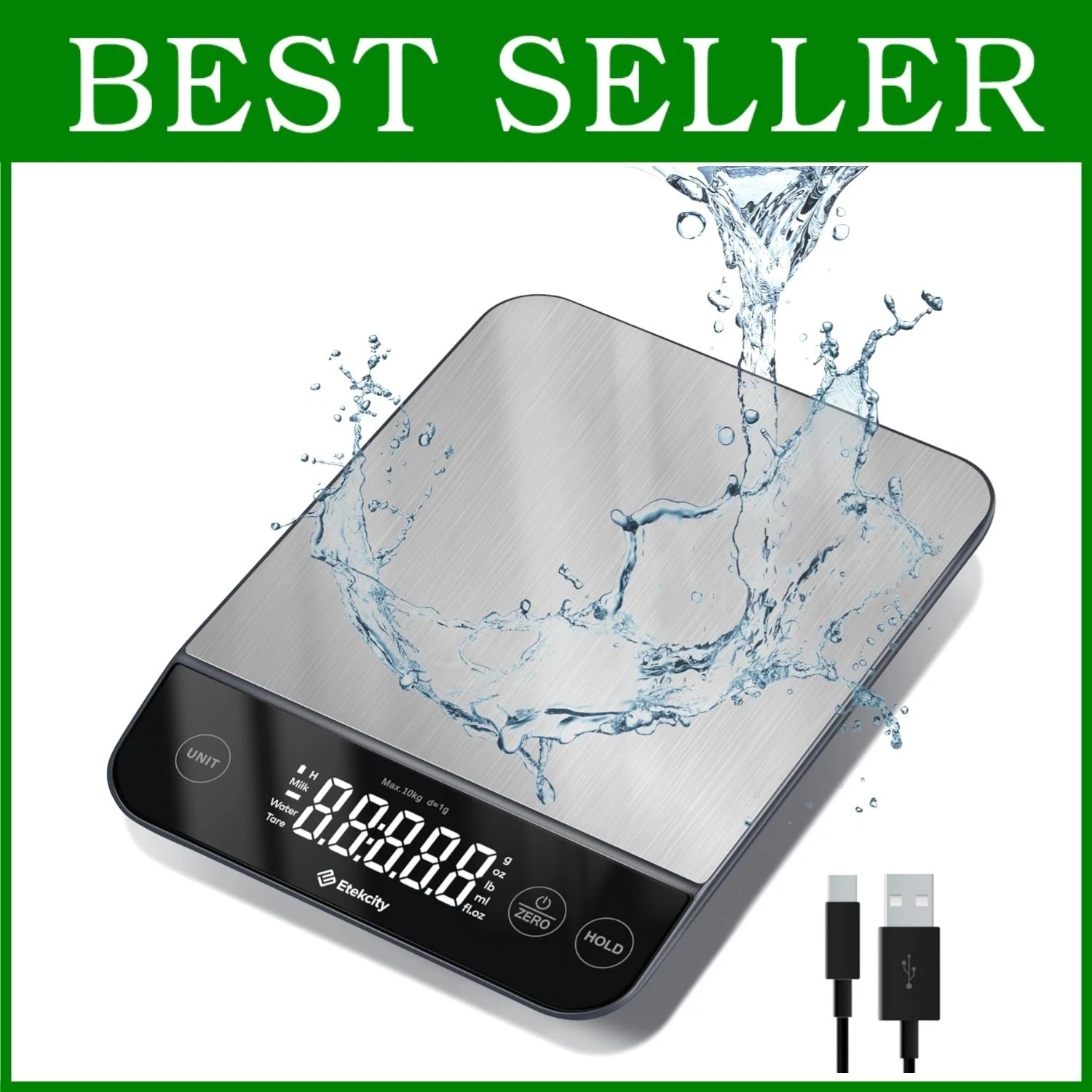 Precision Grams and Oz Scale for Baking and Cooking, Silver