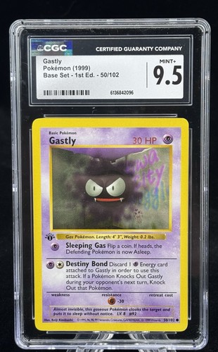 Gastly (1st Edition) graded CGC 9.5 for sale on eBay