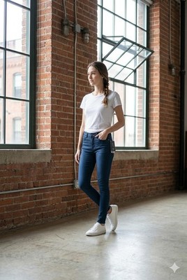 NWT BLK DNM Jeans 26 Dark Blue Skinny Jeans 25x30 Premium Designer Denim $215