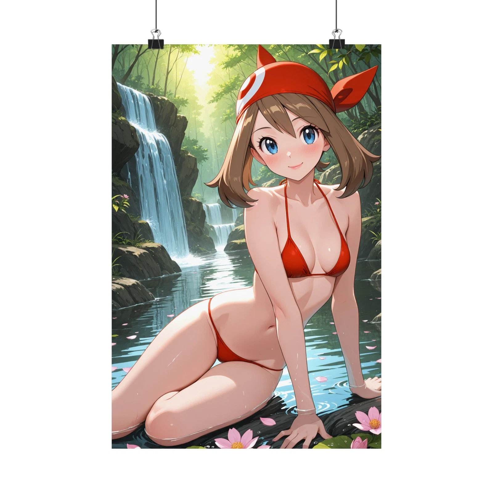Skyla / Fuuro  Pokemon Anime Girl Spring Lake Bikini Wall Poster | eBay