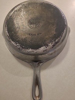 Griswold Erie Pa No. 8 704   Nickel Plated/chrome Cast Iron Frying Pan