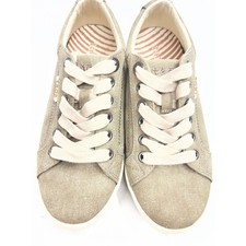 Taos Star Womens Khaki Tan Canvas Low Top Lace Up Sneakers Size 6 EU 36 17105